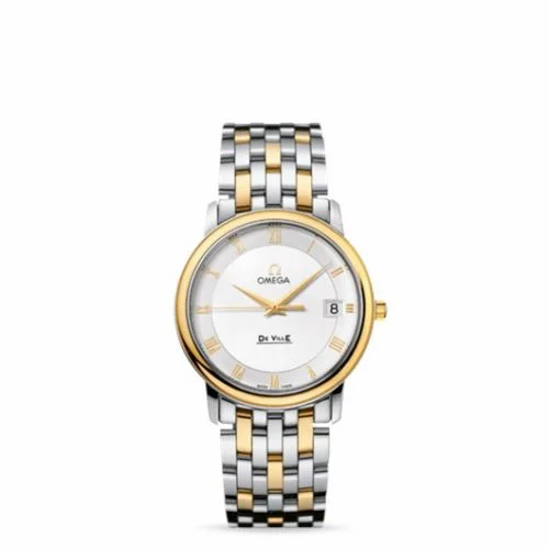 Omega De Ville Prestige Quartz 34.4 Stainless Steel / Yellow Gold / Silver / Bracelet 4310.32.00 (43103200)
